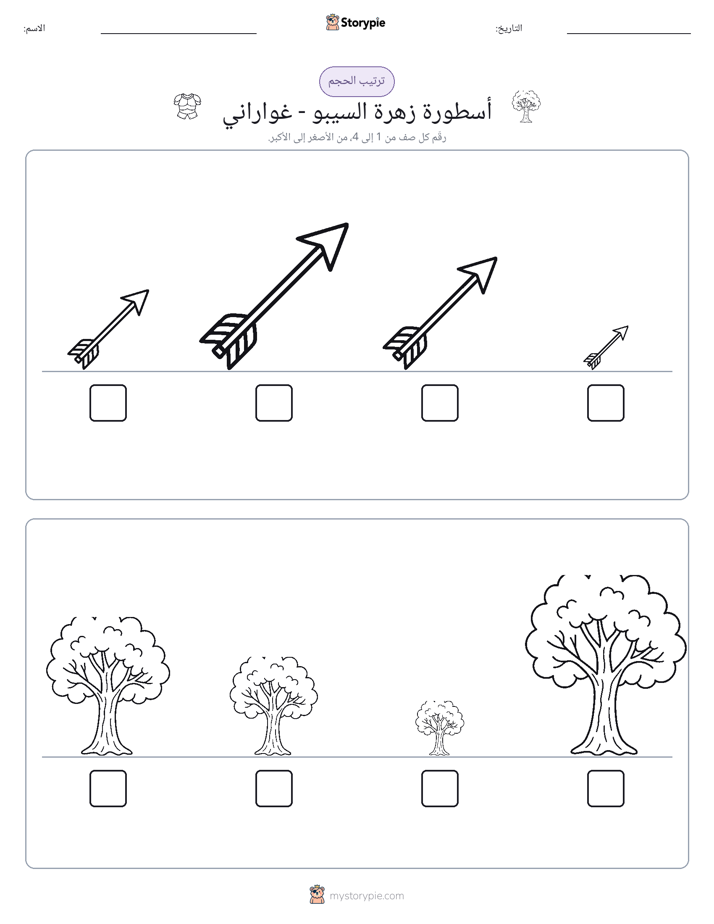 ترتيب الحجم