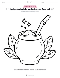 Vista previa de la hoja de trabajo imprimible de La Leyenda de la Yerba Mate - Guaraní