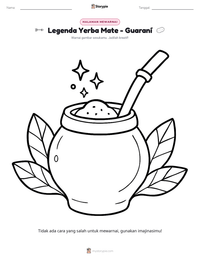 Prabaca lembar kerja cetak Legenda Yerba Mate - Guaraní