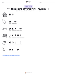 The Legend of Yerba Mate - Guaraní printable worksheet preview