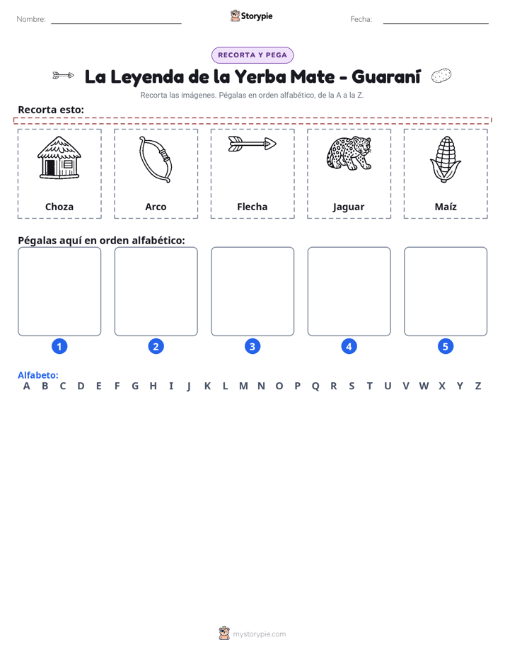 Cortar y Pegar el Alfabeto