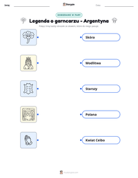 Podgląd drukowalnego arkusza ćwiczeń Legenda o garncarzu - Argentyna