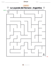 Vista previa de la hoja de trabajo imprimible de La Leyenda del Hornero - Argentina