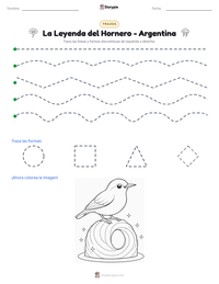 Vista previa de la hoja de trabajo imprimible de La Leyenda del Hornero - Argentina