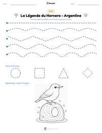 Aperçu de la feuille de travail imprimable La Légende du Hornero - Argentine