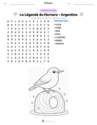 Aperçu de la feuille de travail imprimable La Légende du Hornero - Argentine