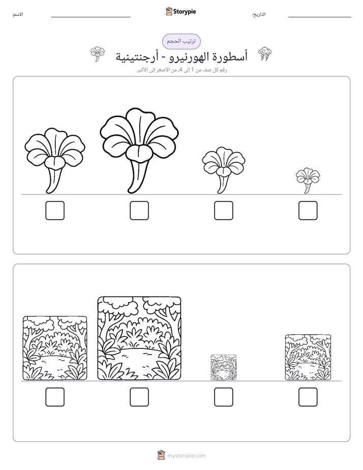 ترتيب الحجم