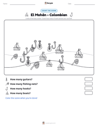 El Mohán - Colombian printable worksheet preview