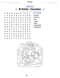 El Mohán - Colombian printable worksheet preview
