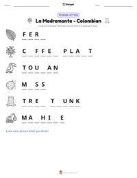 La Madremonte - Colombian printable worksheet preview