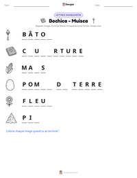 Aperçu de la feuille de travail imprimable Bochica - Muisca
