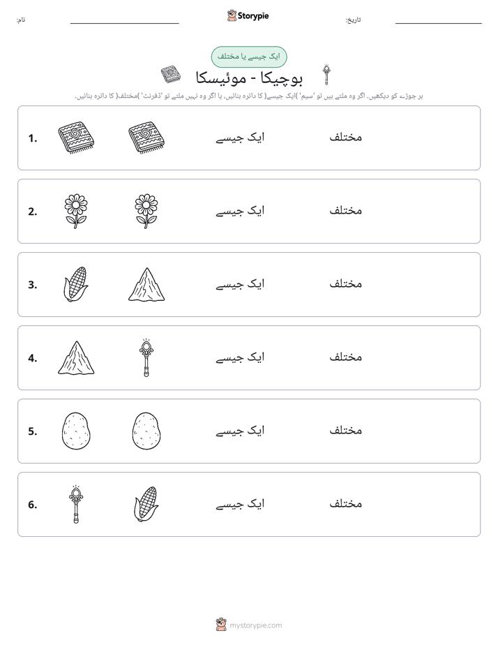 ایک جیسا یا مختلف