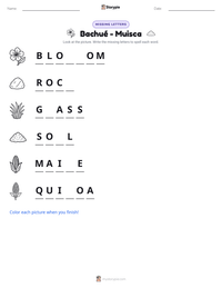 Bachué - Muisca printable worksheet preview