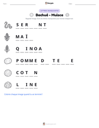 Aperçu de la feuille de travail imprimable Bachué - Muisca
