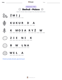 Podgląd drukowalnego arkusza ćwiczeń Bachué - Muisca