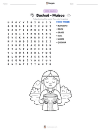 Bachué - Muisca printable worksheet preview
