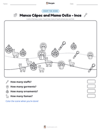 Manco Cápac and Mama Ocllo - Inca printable worksheet preview