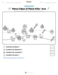 Aperçu de la feuille de travail imprimable Manco Cápac et Mama Ocllo - Inca