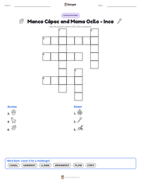 Manco Cápac and Mama Ocllo - Inca printable worksheet preview