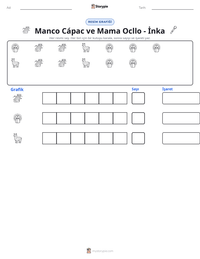 Manco Cápac ve Mama Ocllo - İnka yazdırılabilir çalışma sayfası önizlemesi