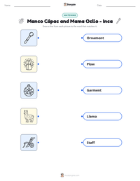 Manco Cápac and Mama Ocllo - Inca printable worksheet preview