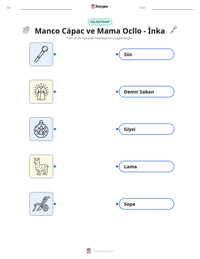 Manco Cápac ve Mama Ocllo - İnka yazdırılabilir çalışma sayfası önizlemesi