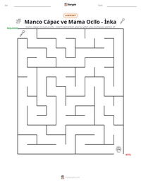 Manco Cápac ve Mama Ocllo - İnka yazdırılabilir çalışma sayfası önizlemesi