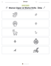 Manco Cápac ve Mama Ocllo - İnka yazdırılabilir çalışma sayfası önizlemesi