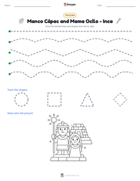 Manco Cápac and Mama Ocllo - Inca printable worksheet preview