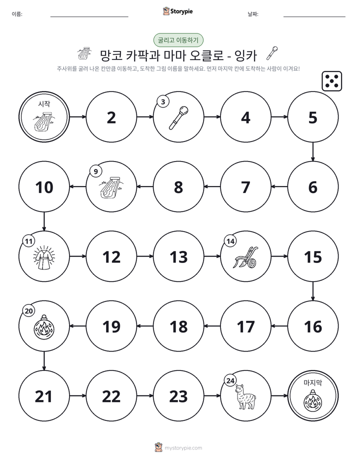 주사위 굴리고 이동하기 게임