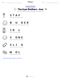 The Ayar Brothers - Inca printable worksheet preview
