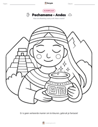 Pachamama - Andes afdrukbare werkblad voorbeeld