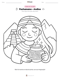 Prévia da folha de atividades imprimível Pachamama - Andina
