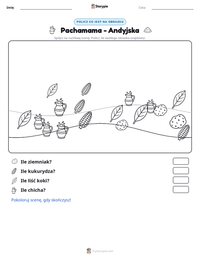 Podgląd drukowalnego arkusza ćwiczeń Pachamama - Andyjska