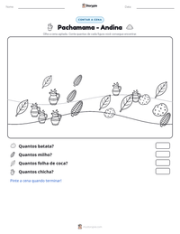 Prévia da folha de atividades imprimível Pachamama - Andina