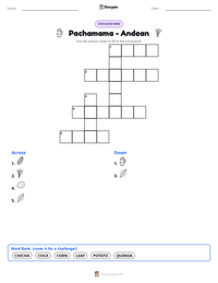Pachamama - Andean printable worksheet preview