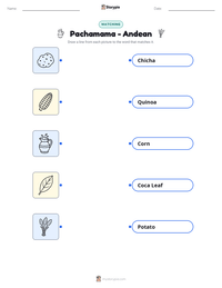 Pachamama - Andean printable worksheet preview