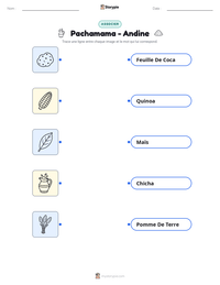 Aperçu de la feuille de travail imprimable Pachamama - Andine