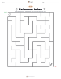 Pachamama - Andean printable worksheet preview