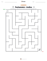 Aperçu de la feuille de travail imprimable Pachamama - Andine