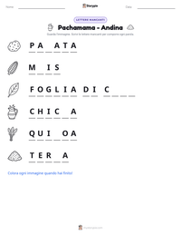 Anteprima della scheda stampabile di Pachamama - Andina