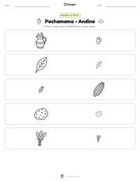 Aperçu de la feuille de travail imprimable Pachamama - Andine