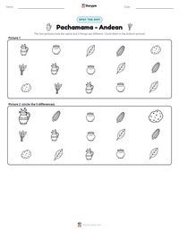 Pachamama - Andean printable worksheet preview