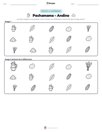 Aperçu de la feuille de travail imprimable Pachamama - Andine