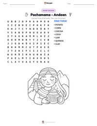 Pachamama - Andean printable worksheet preview