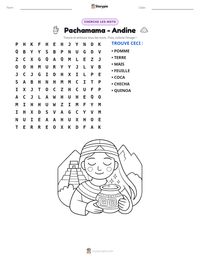 Aperçu de la feuille de travail imprimable Pachamama - Andine