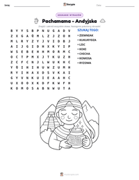Podgląd drukowalnego arkusza ćwiczeń Pachamama - Andyjska
