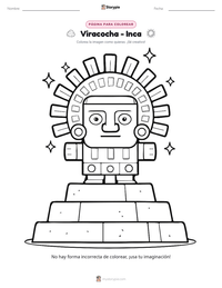 Vista previa de la hoja de trabajo imprimible de Viracocha - Inca