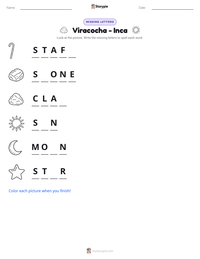 Viracocha - Inca printable worksheet preview