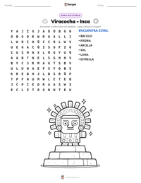 Vista previa de la hoja de trabajo imprimible de Viracocha - Inca